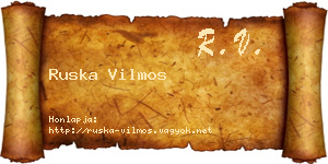 Ruska Vilmos névjegykártya